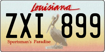 LA license plate ZXI899