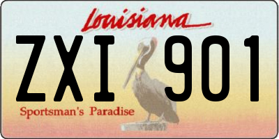 LA license plate ZXI901