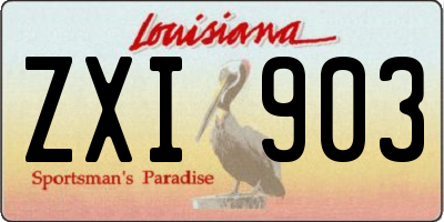 LA license plate ZXI903