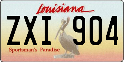 LA license plate ZXI904