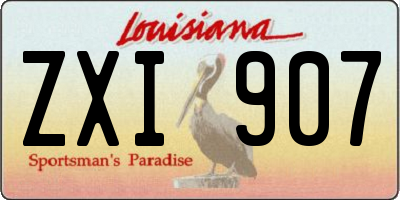 LA license plate ZXI907