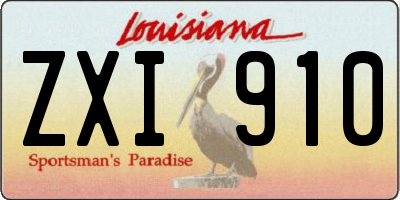 LA license plate ZXI910