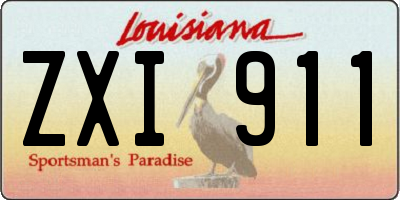 LA license plate ZXI911