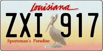 LA license plate ZXI917