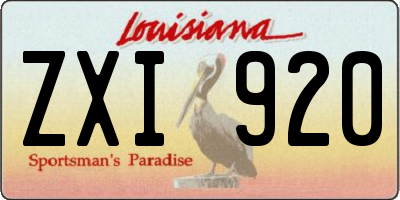 LA license plate ZXI920