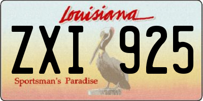 LA license plate ZXI925