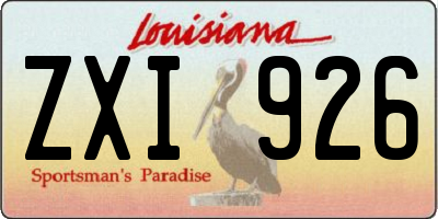 LA license plate ZXI926