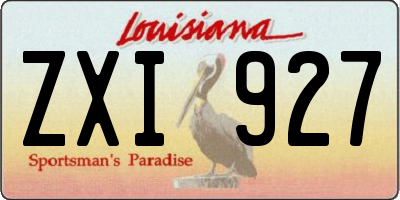 LA license plate ZXI927