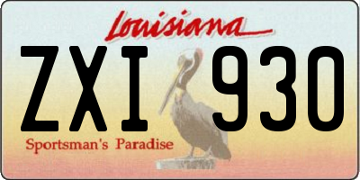 LA license plate ZXI930