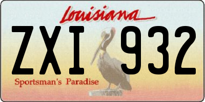 LA license plate ZXI932