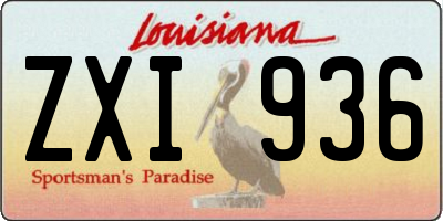 LA license plate ZXI936