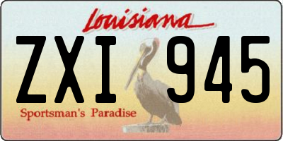 LA license plate ZXI945