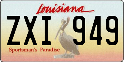 LA license plate ZXI949