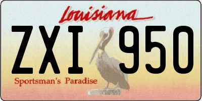 LA license plate ZXI950