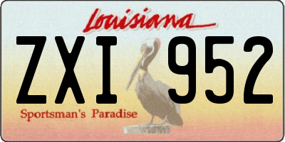 LA license plate ZXI952