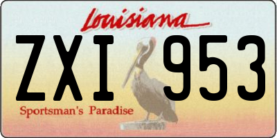 LA license plate ZXI953
