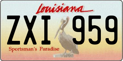 LA license plate ZXI959