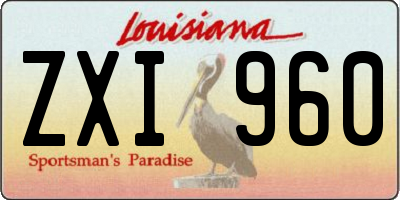 LA license plate ZXI960