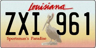 LA license plate ZXI961