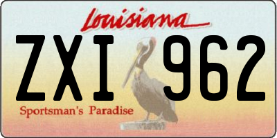 LA license plate ZXI962