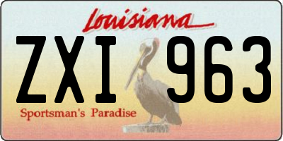 LA license plate ZXI963