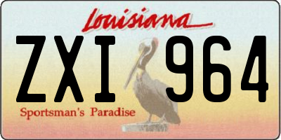LA license plate ZXI964