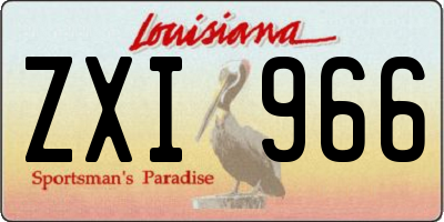 LA license plate ZXI966