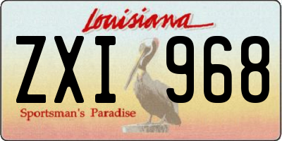 LA license plate ZXI968