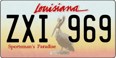 LA license plate ZXI969