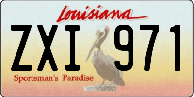 LA license plate ZXI971