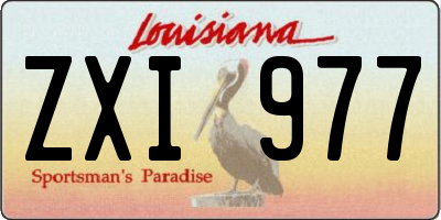 LA license plate ZXI977