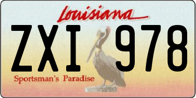 LA license plate ZXI978