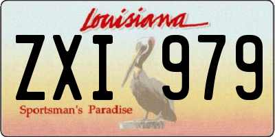 LA license plate ZXI979