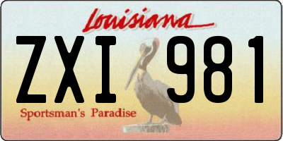 LA license plate ZXI981