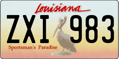 LA license plate ZXI983