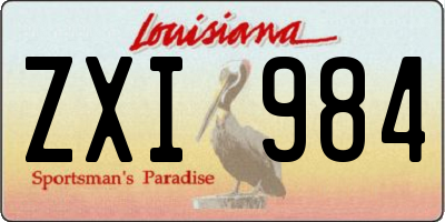 LA license plate ZXI984
