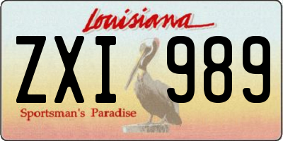 LA license plate ZXI989
