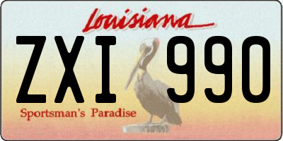 LA license plate ZXI990