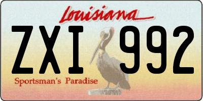 LA license plate ZXI992