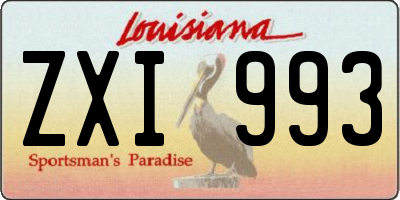 LA license plate ZXI993