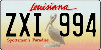 LA license plate ZXI994