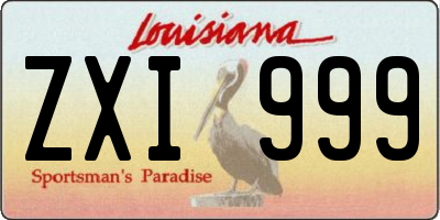 LA license plate ZXI999