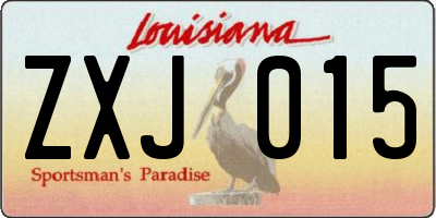 LA license plate ZXJ015