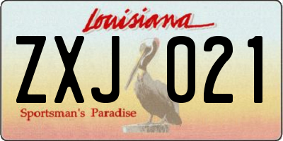 LA license plate ZXJ021