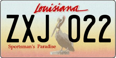 LA license plate ZXJ022