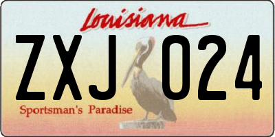 LA license plate ZXJ024