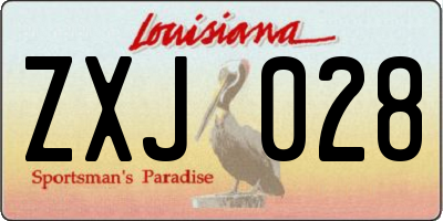 LA license plate ZXJ028