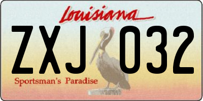 LA license plate ZXJ032