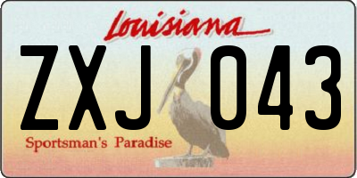 LA license plate ZXJ043