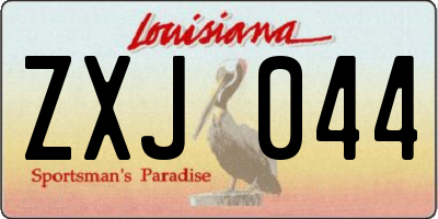 LA license plate ZXJ044